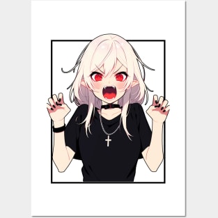 Cute Goth Anime Vampire Posters and Art